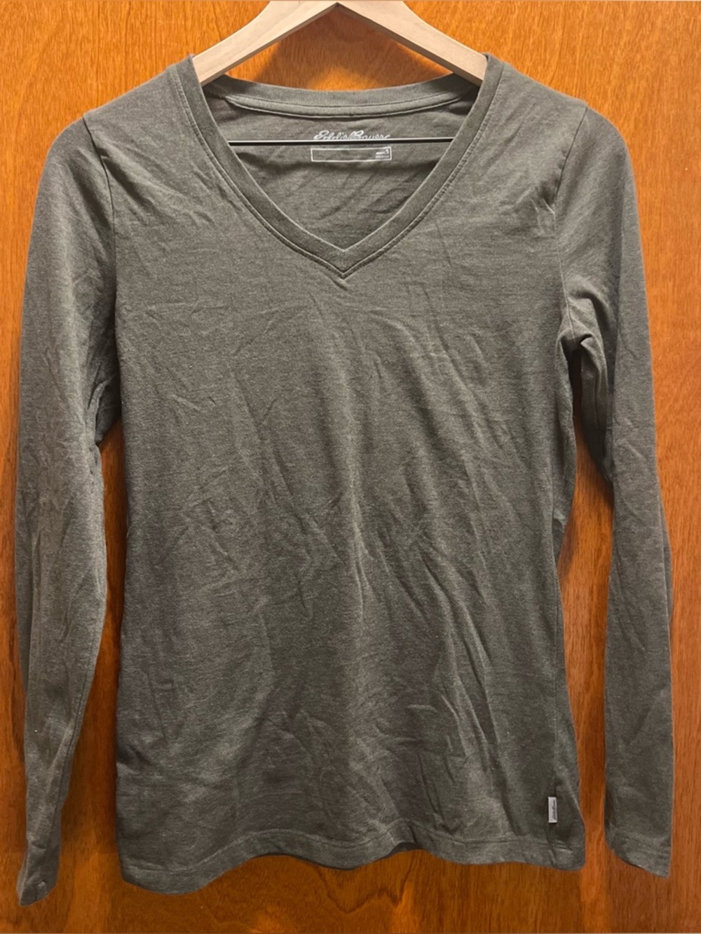 Eddie Bauer Grey V-neck Longsleeve Top